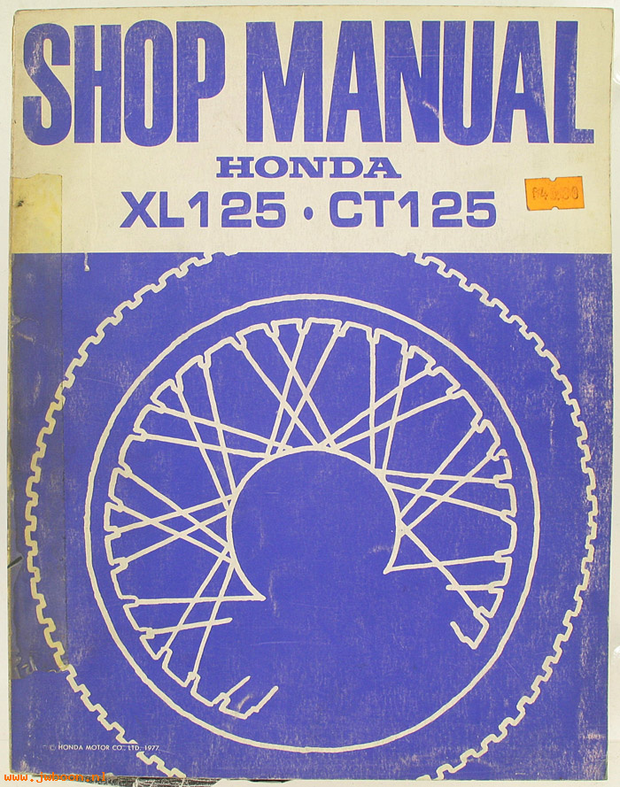 D H98 (): Honda XL125, CT125 original shop manual, werkplaatsboek, 1977