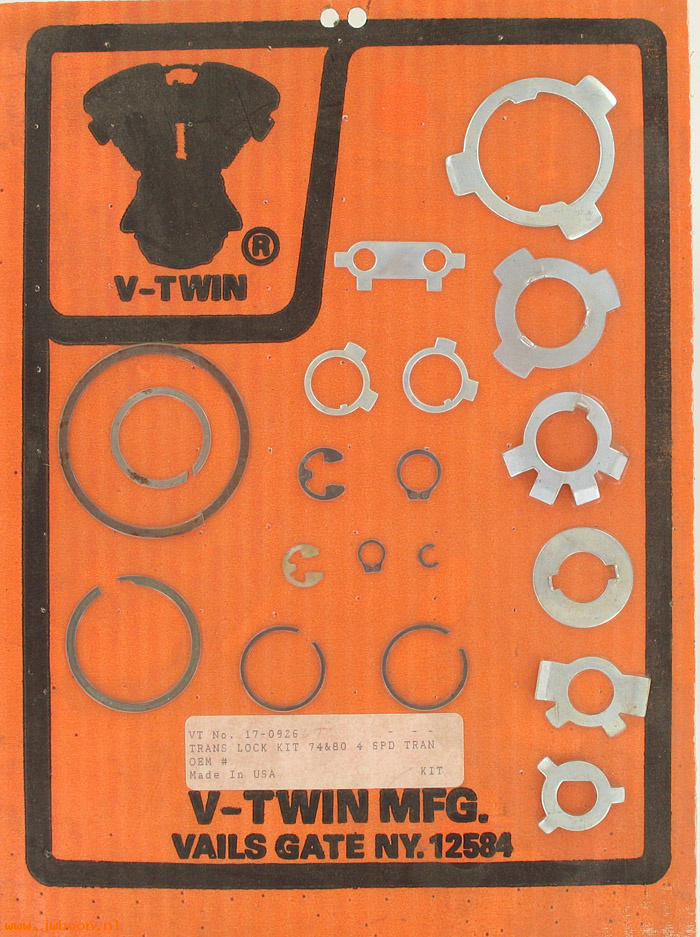 D VT17-0926 (): V-Twin transmission lockwasher kit 4-speeds