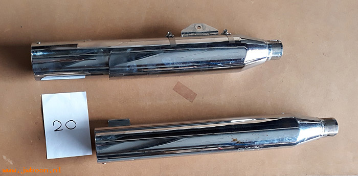D ZE20 (64900312 / 64900313): Used cat. mufflers with E4 - front & rear - FXD, Dyna