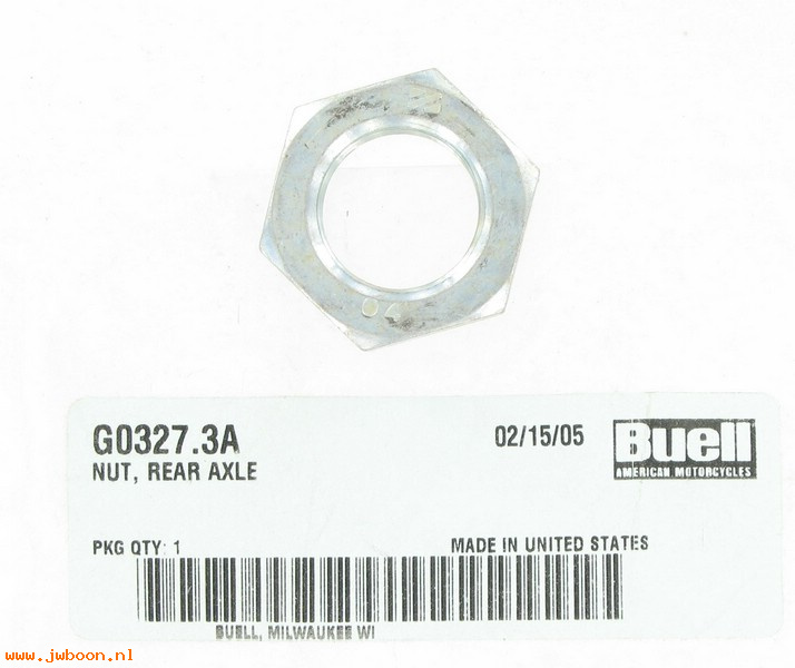   G0327.3A (41133-94Y): Nut, rear axle - NOS - Buell M2, S2/S3, S1/X1 '95-'02