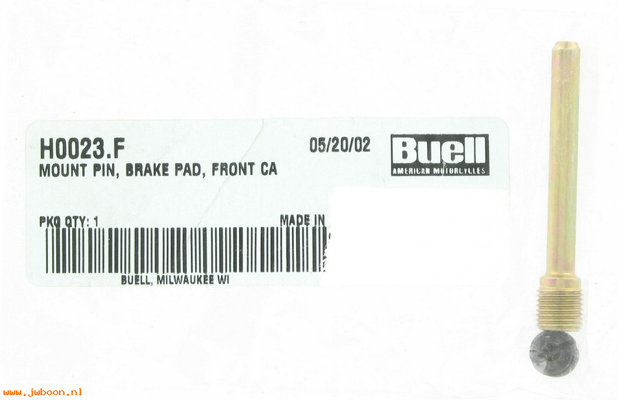   H0023.F (44322-98Y): Mount pin,brake pad,front caliper - NOS - Buell M2,S3,S1/X1 98-02
