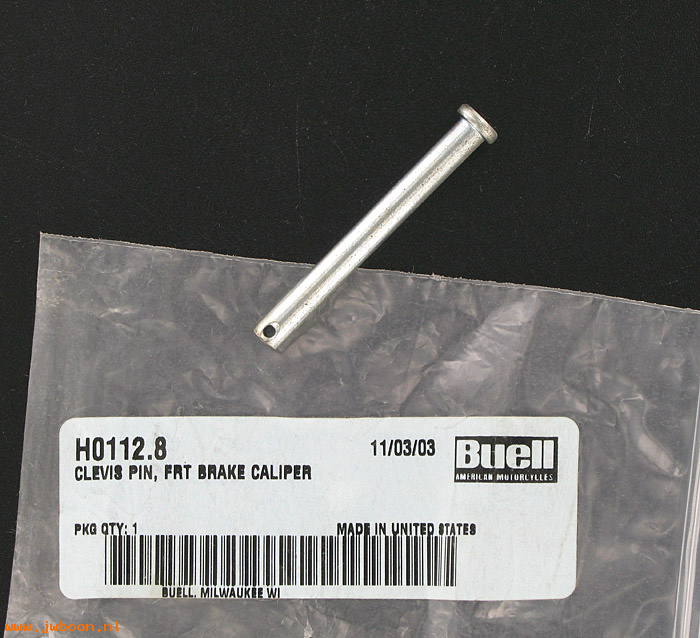   H0112.8 (     521Y): Clevis pin, front brake caliper - NOS