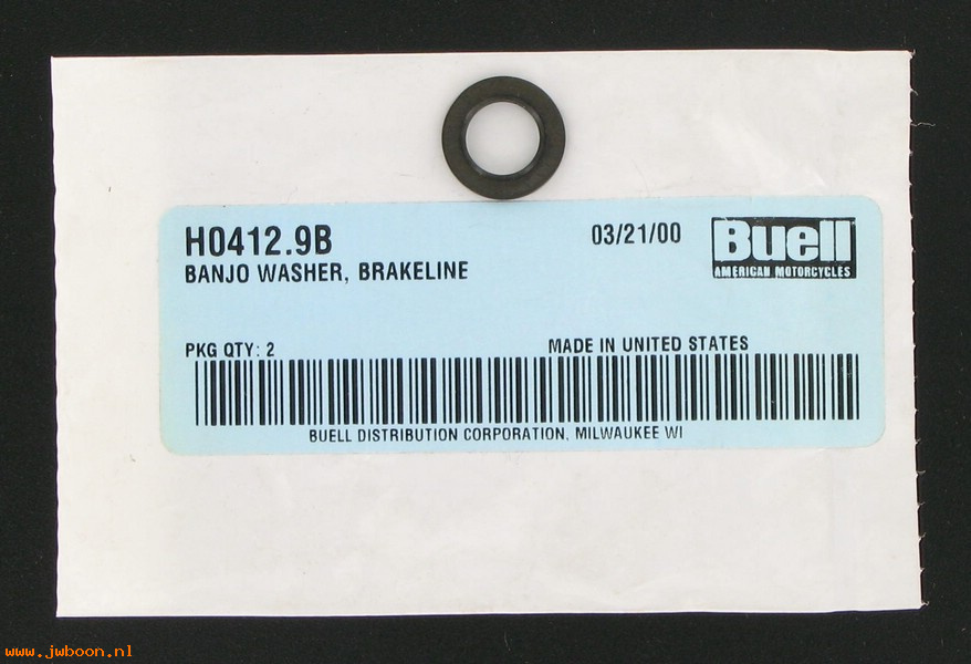   H0412.9B (41771-96YB): Washer, banjo, brake line - NOS - Buell M2, S3, S1/X1, Blast