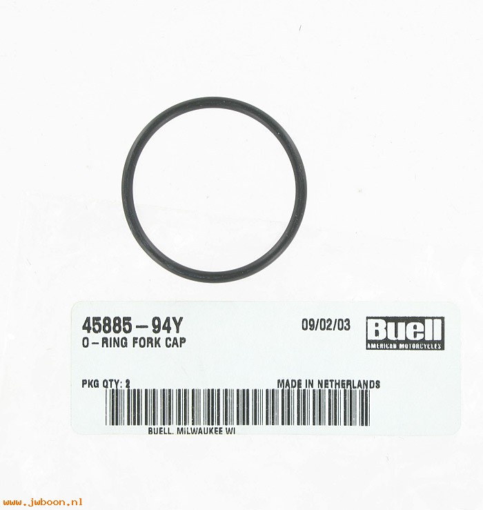   J9144.8 (45885-94Y): O-ring, fork cap - NOS - Buell S2/S3 '95-'98. S1 '96-'98