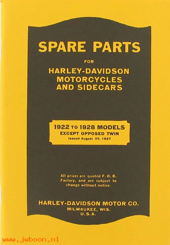 L 501A (): Parts catalog - '22-'28 Twins & Singles, in stock