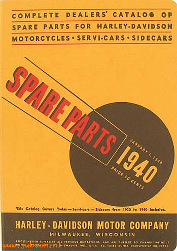 L 503 (): Parts catalog - '30-'40 750cc, VL, Big Twins, in stock