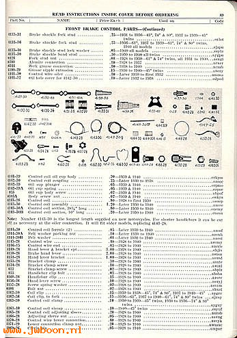 L 503 (): Parts catalog - '30-'40 750cc, VL, Big Twins, in stock