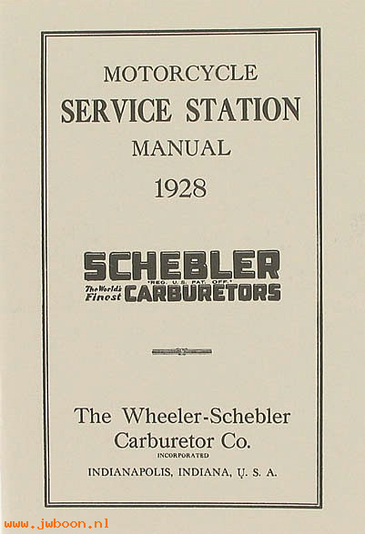 L 525 (): Schebler carburetor service manual 1928, in stock