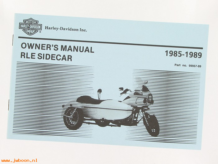 L  99957-89 (99957-89): Sidecar, RLE owner's manual 1985-1989