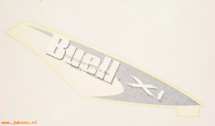   M0790.01A1 (M0790.01A1): Decal, fuel tank cover, right,silver/white-NOS-Buell X1 Lightning