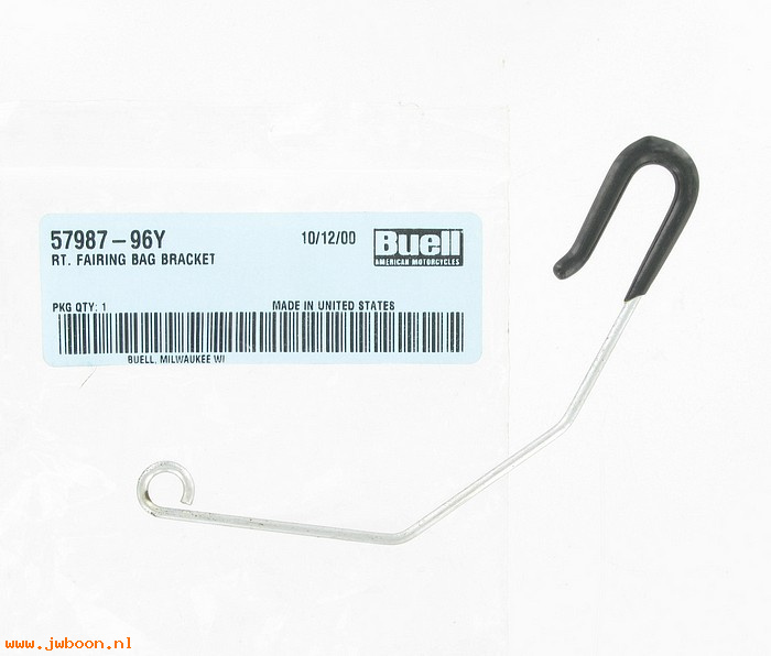   M1024.8 (57987-96Y /57987-95Y): Wire bracket, right fairing bag - NOS - Buell S2T Thunderbolt '96
