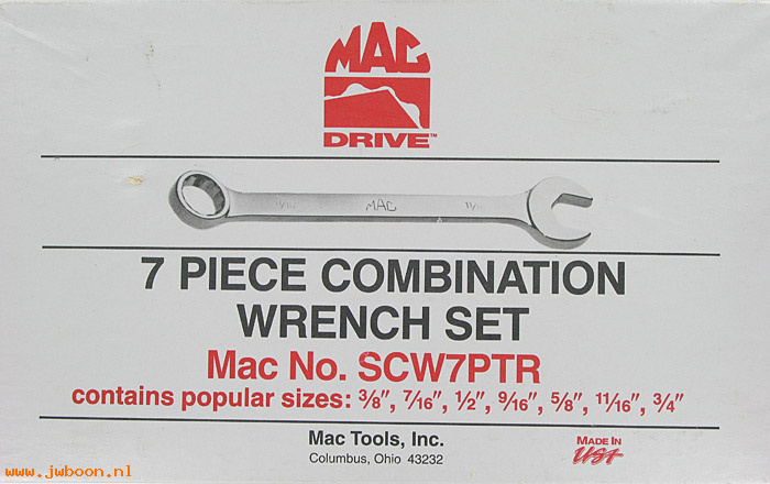 M SCW7PTR (): 7-Piece combination wrench set
