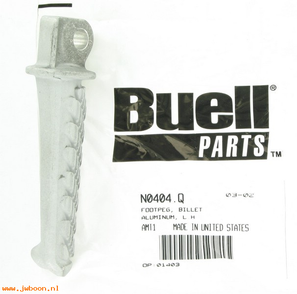   N0404.Q (N0404.Q): Footpeg, billet aluminum,left - NOS- Buell Lightning X1M X1R 2000