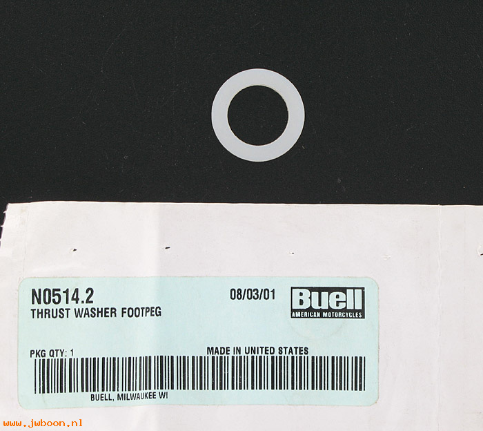   N0514.2 (50510-94Y): Thrust washer - footpeg - NOS - Buell S3, X1 '98-'02