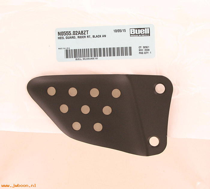   N0555.02A8ZT (N0555.02A8ZT): Rider heel guard, right - black anodized - NOS