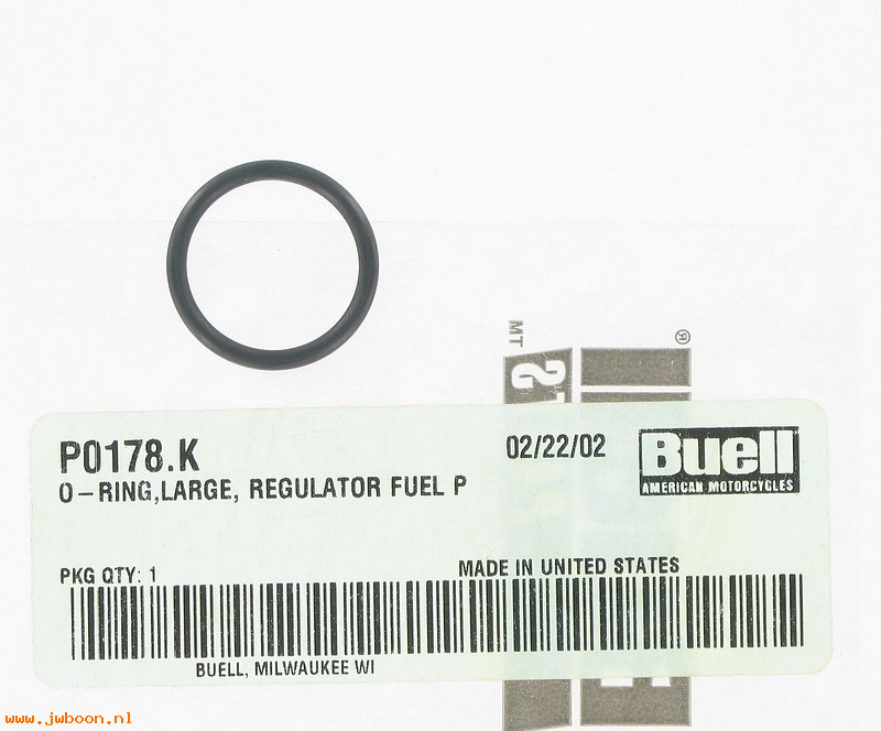   P0178.K (P0178.K): O-ring, fuel pump regulator - large - NOS - Buell,S3,X1 00-02. XB