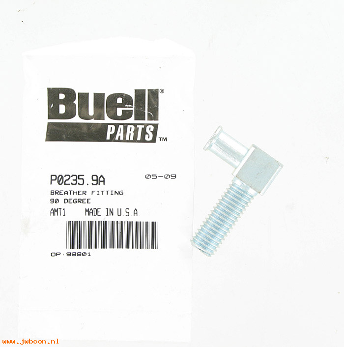   P0235.9A (29390-96Y): Breather fitting, 90 degree - NOS - Buell M2, S3, S1 '96-'98