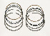 P RP11224R-000-H (22325-48 / 262-48): Piston ring set - 3/32" comp, 3/16" 3-pc oil, park top - Hastings