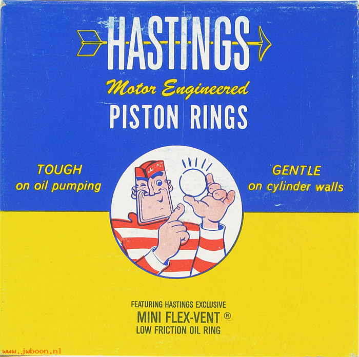 P RP11224R-020-H (22328-48 / 262-48E): Piston ring set - 3/32" comp, 3/16" 3-pc oil, park top - Hastings