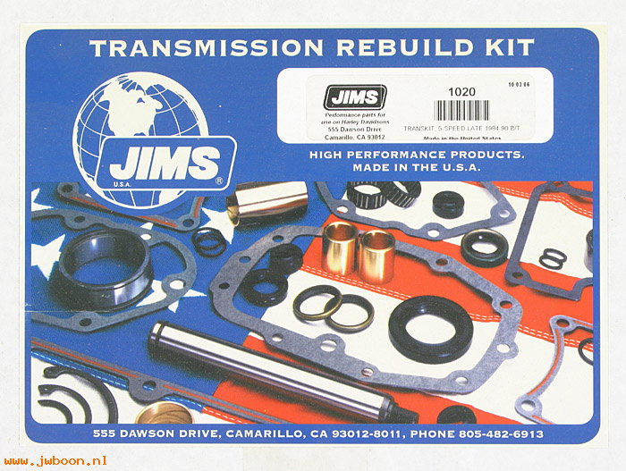 R 1020 (): Transmission kit - JIMS Machining - 5-speed late'84-'90, in stock