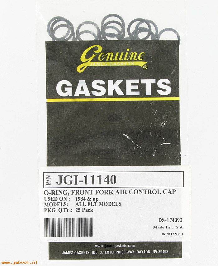 R     11140.25pack (   11140): O-rings, fork air control cap & speed sensor - James Gaskets