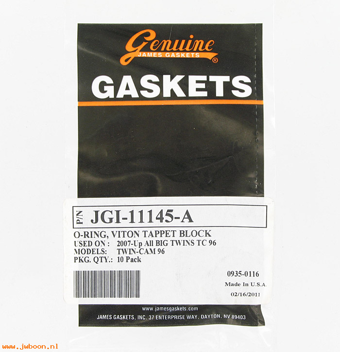 R     11145A.10pack (   11145A): O-rings, tappet guides - James Gaskets - Big Twins, Sportster XL