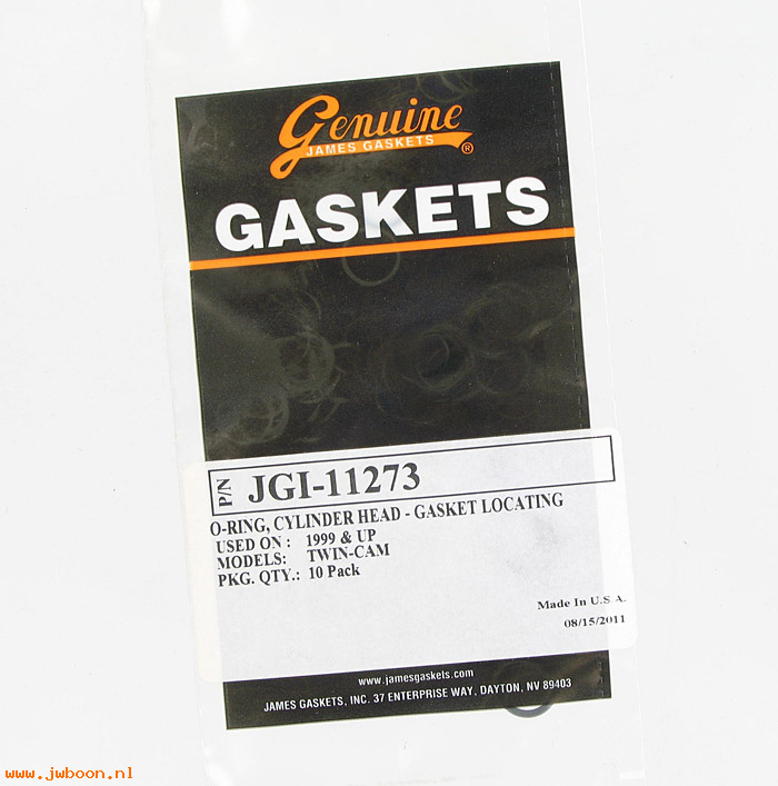R     11273.10pack (   11273): O-rings, cylinder deck ring dowel - James Gaskets - Twin Cam 88