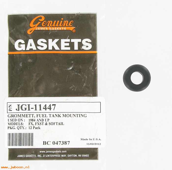 R     11447 (   11447): Grommet - fuel tank mounting - James Gaskets - Big Twins,Softail