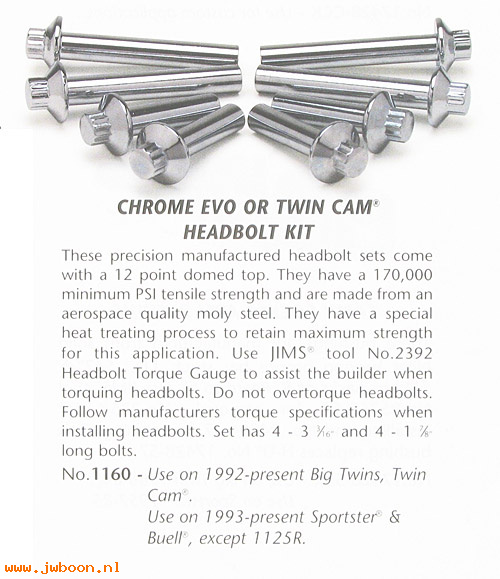 R 1160 (): Head bolt set - JIMS Performance parts&tools since 1967, in stock