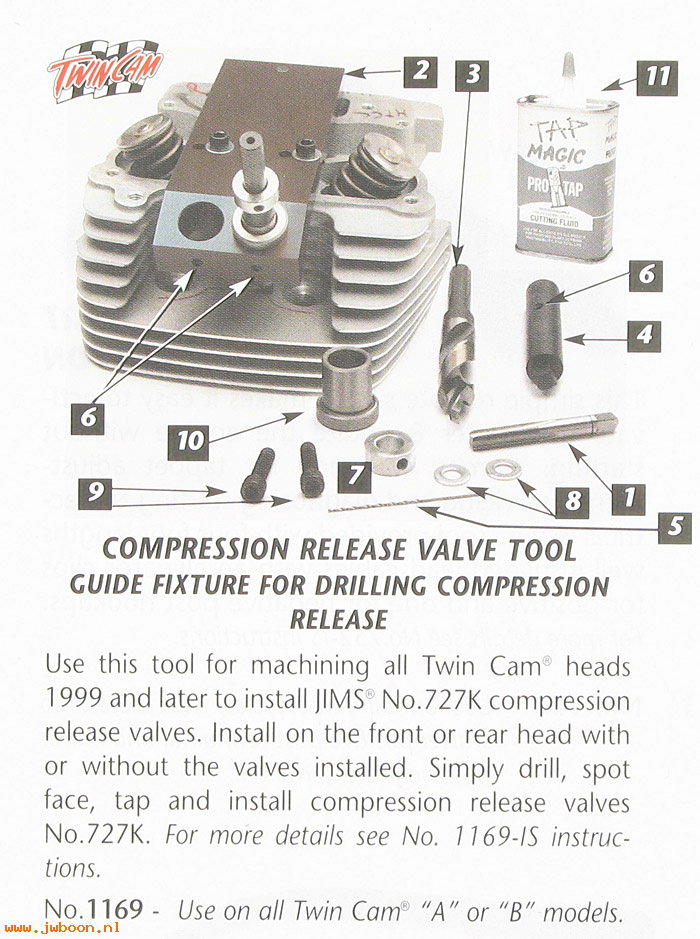 R 1169 (): Compression release valve tool - JIMS USA Performance, in stock