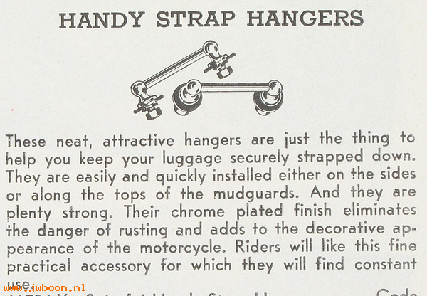 R  11794-X (90960-35): Set of 4 handy saddlebag strap hangers for mudguards- VL,WL,UL,EL