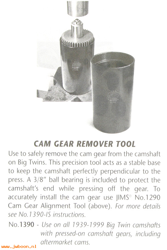R 1390 (): Cam gear rem. tool  -  JIMS - Big Twins '39-'99, in stock