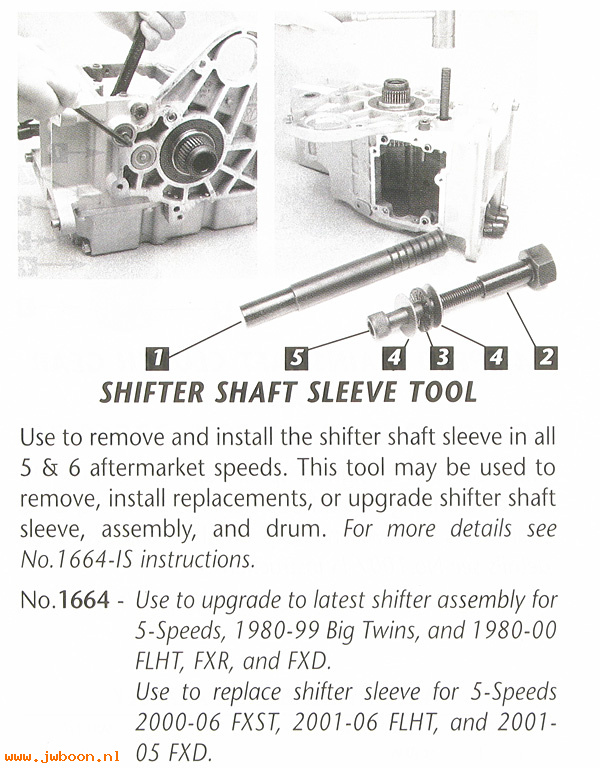 R 1664 (): Shifter shaft sleeve tool  -  JIMS - Big Twins '80-'99, in stock