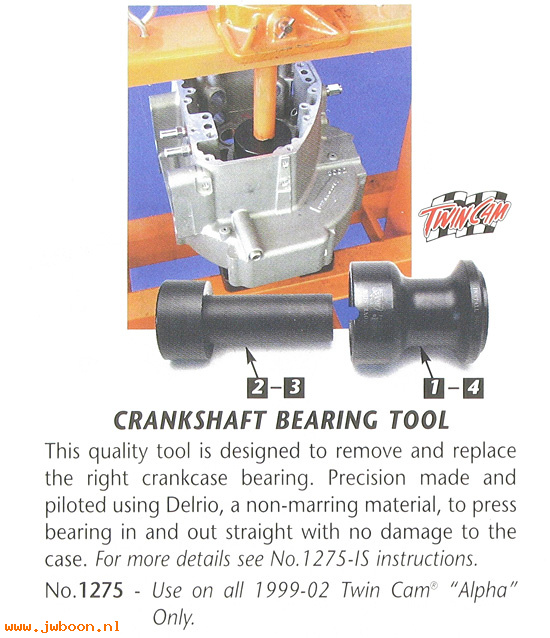 R 1672 (): Crankshaft bearing tool, in stock  -  JIMS - Twin Cam A '03-