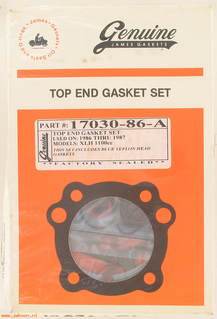 R  17030-86-A (17032-86A): Top overhaul gasket set - XL '86-'87 1100cc - James Gaskets