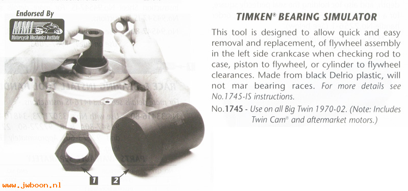 R 1745 (): Timken bearing simulator  -  JIMS Performance parts, in stock