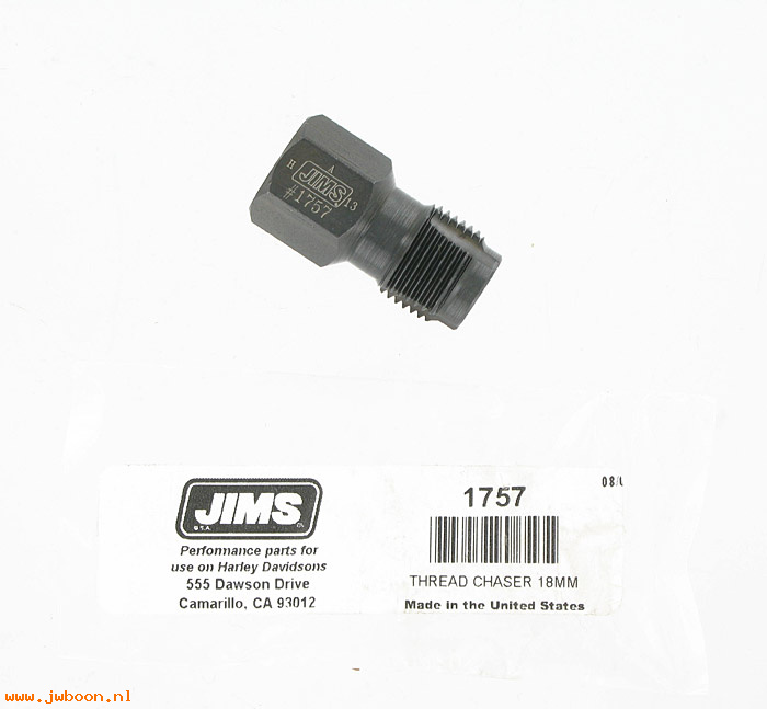 R 1757 (): 18MM Oxygen sensor thread chaser - JIMS since 1967, in stock