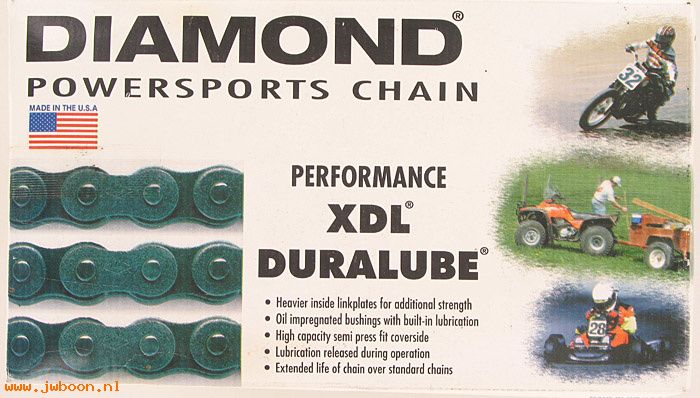 R   2003-110.Dura (40025-15 / 40029-15): XDL Duralube chain, rear - Diamond - Most models 1915-up