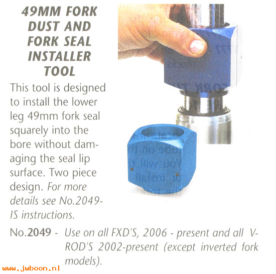 R 2049 (HD-45305): Fork dust seal installer - JIMS Machining - 49mm forks, in stock