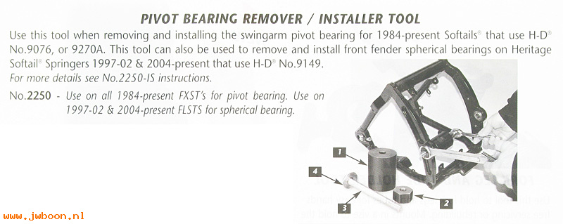 R 2250 (): Pivot bearing remover - JIMS, in stock - FXST.FLSTS '97-'02; '04-