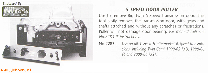 R 2283 (): Door puller, 5, 6-speed, JIMS - Big Twins FL, FX 80-06, in stock
