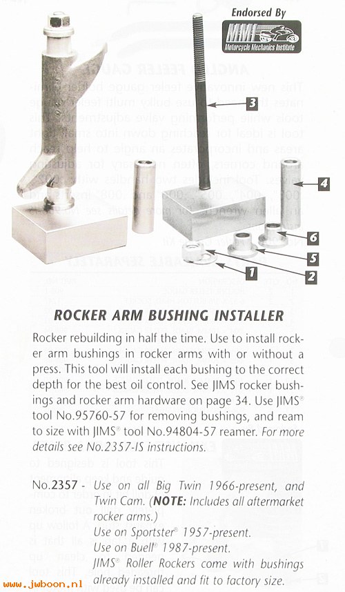 R 2357 (): Rocker arm bushing installer  -  JIMS-BT 66-  XLs 57-  Buell '87-