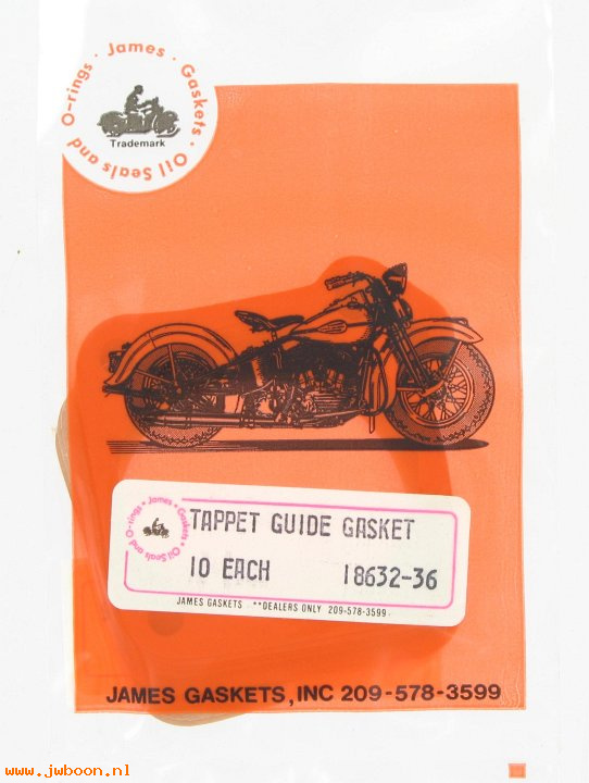 R    237-36.10pack (18632-36): Gaskets, tappet guide (10) - James Gaskets - Knucklehead '36-'47