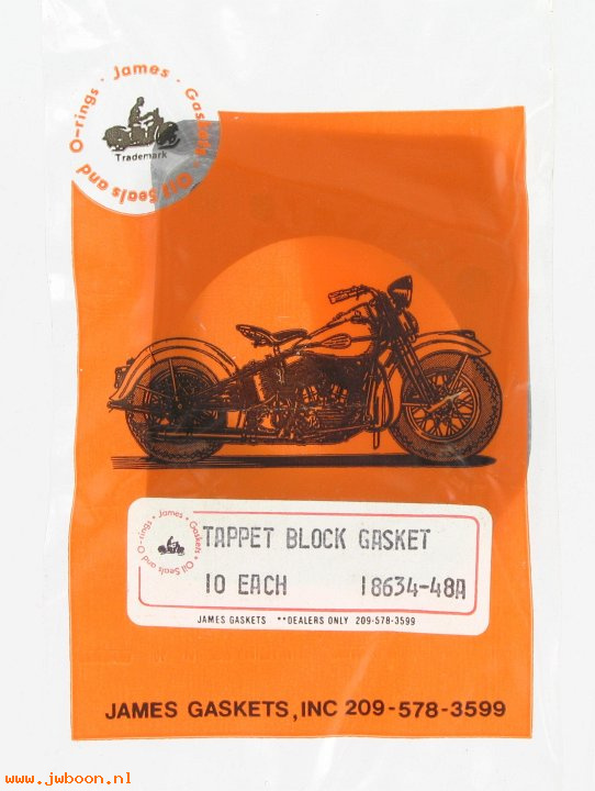 R    237-48A.10pack (18634-48): Gaskets, tappet guide - front(10) - James Gaskets-Big Twins 48-84