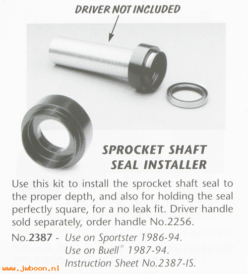 R 2387 (HD-45206/HD-42774): Sprocket shaft seal installer, Sportster '86-'94, Buell - JIMS