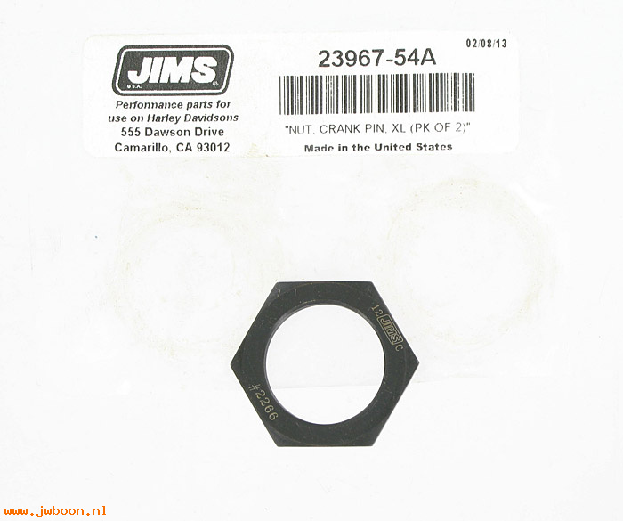 R  23967-54Ajims (23967-54A): Nut, crank pin - JIMS Machining - Sportster XL's '54-early'81