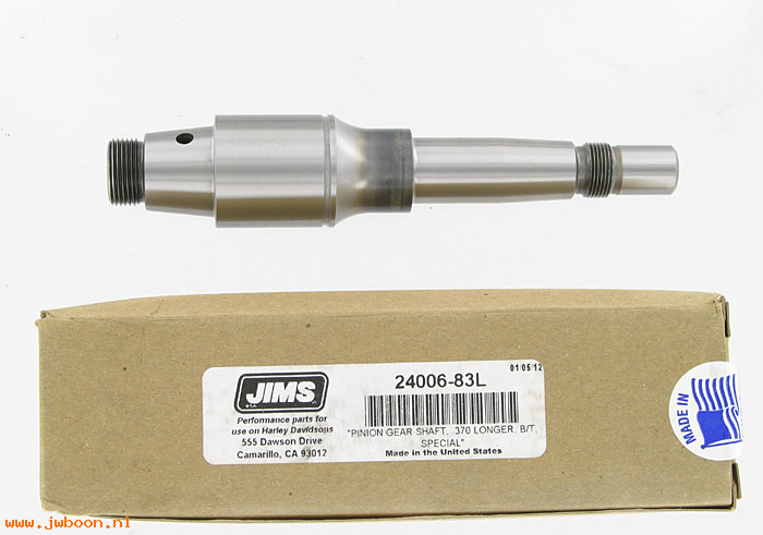 R  24006-83L (24006-83): Gear shaft, .370" longer - JIMS - Big Twins late'83-'86