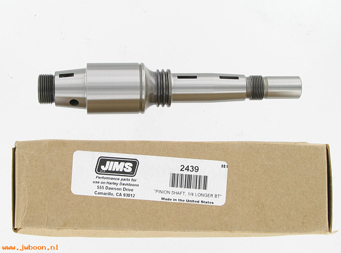R 2439 (24006-80 / 24006-83): Pinion shaft Big Twin '87-'99 special use, and 1/4" longer - JIMS