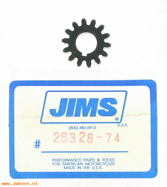 R  26328-74 (26328-74): Feed drive gear, oil pump  -  JIMS - Big Twins '41-'99, in stock