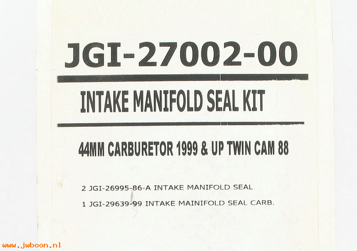 R  27002-00 (27002-00): Seals intake manifold - 44 mm. carb. - James Gaskets - Twin Cam